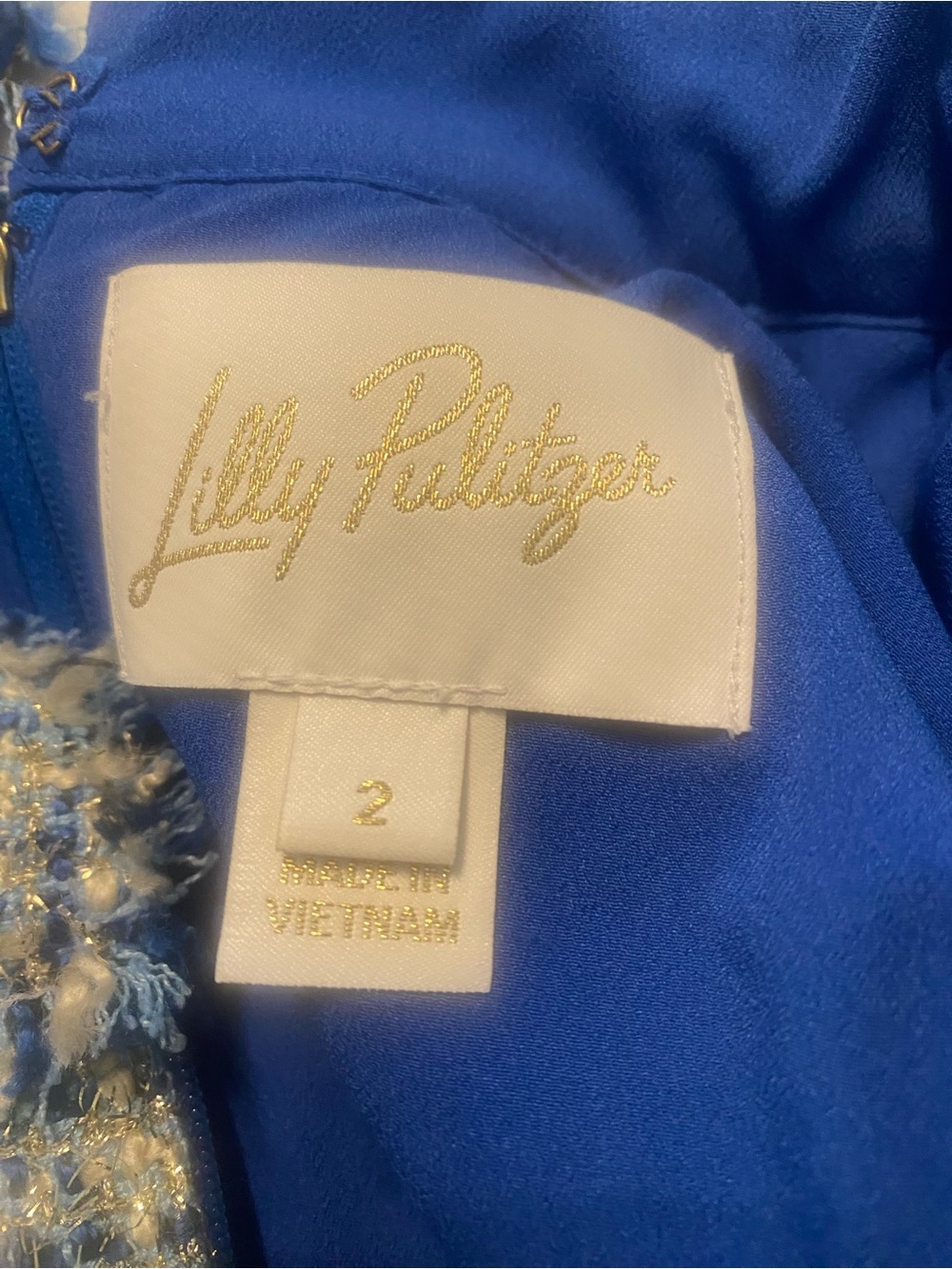 Lilly Pulitzer Teddy Boucle Shift Blue Sparkle Dress EUC - Picture 8 of 8